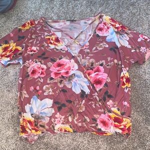 Loose floral top size (M) rose color